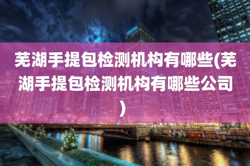 芜湖手提包检测机构有哪些(芜湖手提包检测机构有哪些公司) 