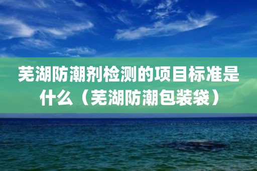 芜湖防潮剂检测的项目标准是什么（芜湖防潮包装袋）