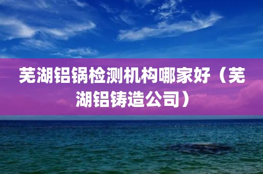 芜湖铝锅检测机构哪家好（芜湖铝铸造公司）